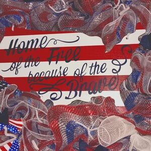 Patriotic Wall Sign with Script Design